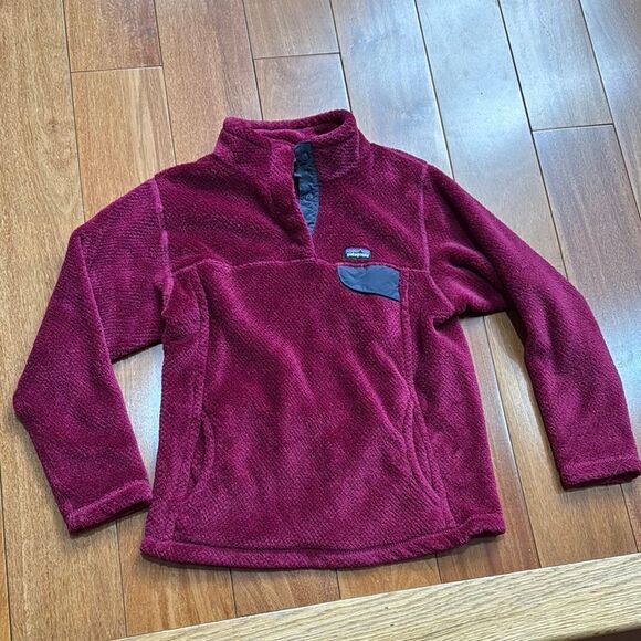 Patagonia youth Fleece Pullover Magenta Polartec size L 12 - Picture 1 of 8